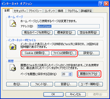 イメージ：Internet Explorer 6の場合